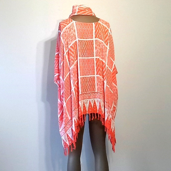 Stunning 2pc Orange Gaucho top & wrap - Picture 9 of 16